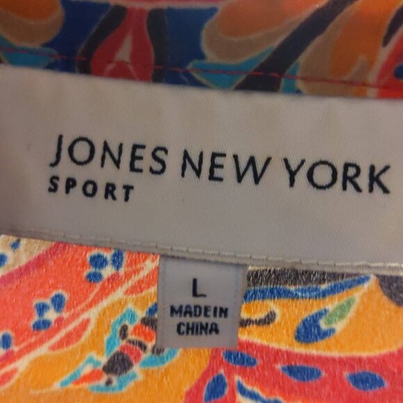 Jones New York Sport Floral V-Neck Blouse - Picture 2 of 5